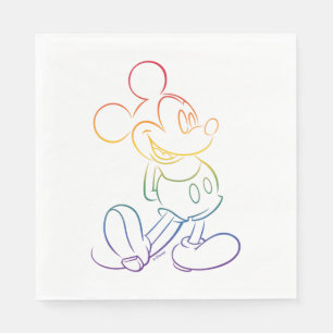 Classic Mickey Rainbow Outline Napkins
