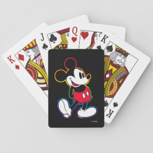 Classic Mickey Rainbow Outline Playing Cards