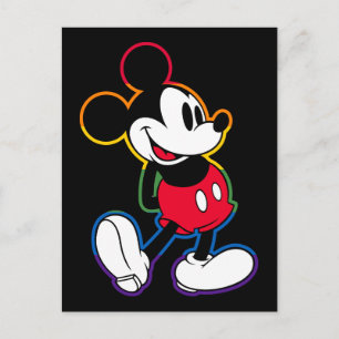 Classic Mickey Rainbow Outline Postcard
