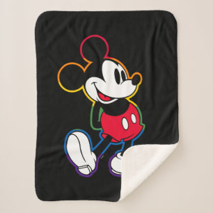 Classic Mickey Rainbow Outline Sherpa Blanket