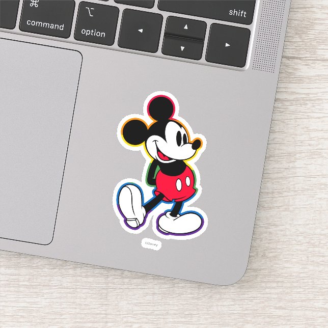 Classic Mickey Rainbow Outline Sticker (Detail)