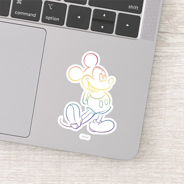 Classic Mickey Rainbow Outline Sticker (Detail)