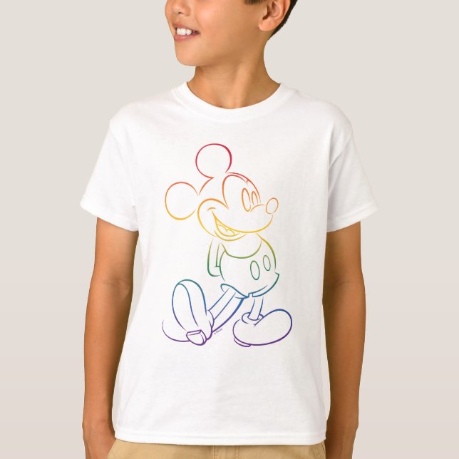 Classic Mickey Rainbow Outline T-Shirt (Front)