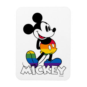 Classic Mickey Rainbow Stripes Magnet
