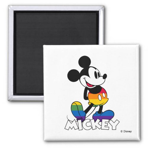 Classic Mickey Rainbow Stripes Magnet