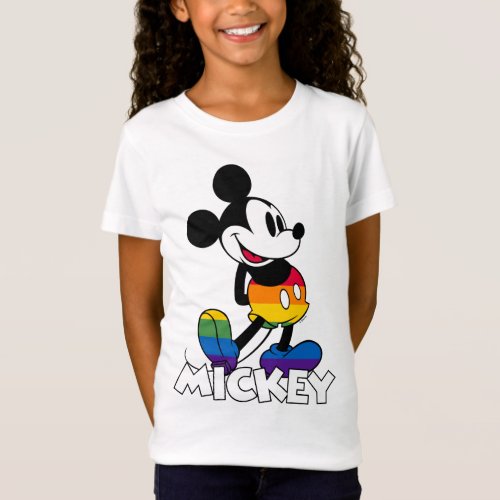 Classic Mickey Rainbow Stripes T_Shirt