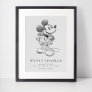 Classic Mickey Sketch Birth Stats Poster