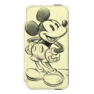 Classic Mickey   Sketch Wallet Case For iPhone SE/5/5s