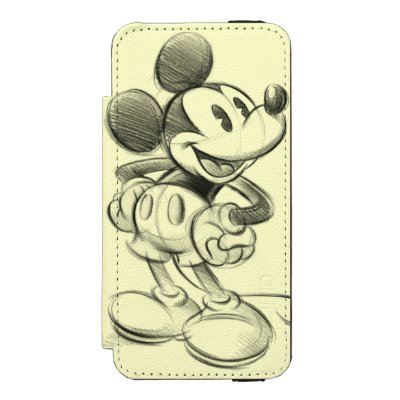 Classic Mickey | Sketch Wallet Case For iPhone SE/5/5s