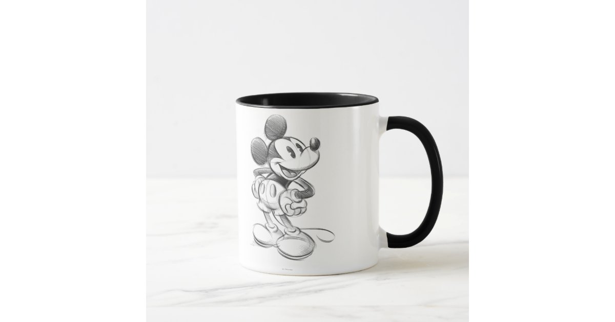 Disney Mickey Mouse Coffee Cup Mug Initial Letter Monogram M 12 Ounce