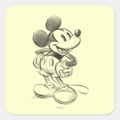 Classic Mickey | Sketch Square Sticker