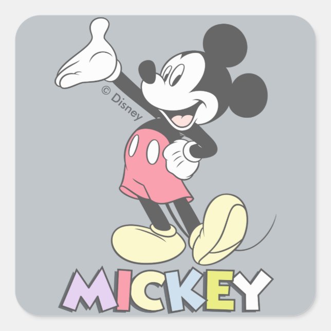 Classic Mickey Square Sticker (Front)