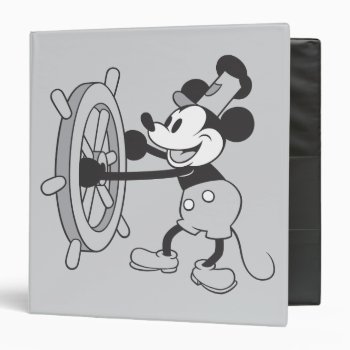 Classic Mickey | Steamboat Willie 3 Ring Binder by MickeyAndFriends at Zazzle