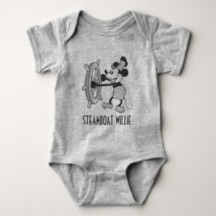Classic Mickey Steamboat Willie Baby Bodysuit