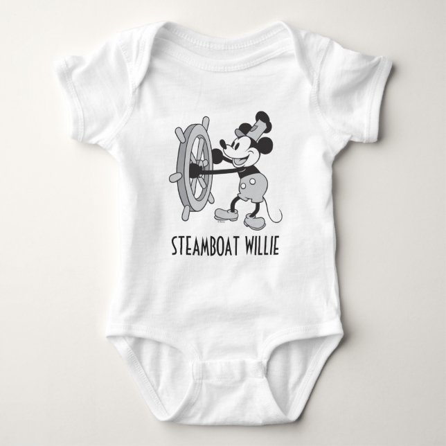 Classic Mickey | Steamboat Willie Baby Bodysuit (Front)