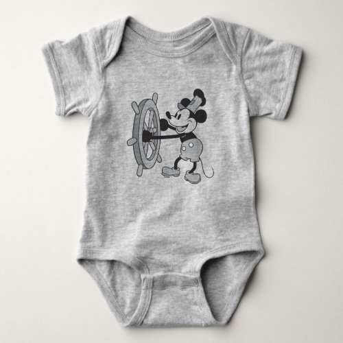 Classic Mickey  Steamboat Willie Baby Bodysuit