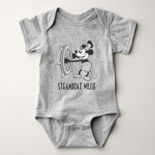 Classic Mickey  Steamboat Willie Baby Bodysuit