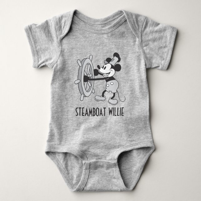 Classic Mickey | Steamboat Willie Baby Bodysuit (Front)