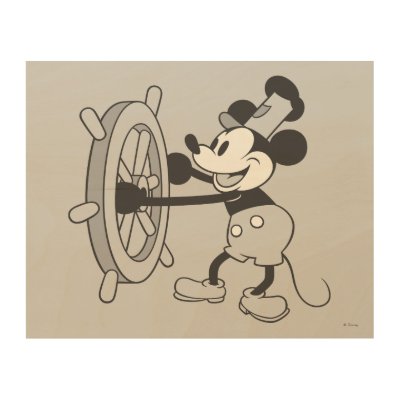 Classic Mickey | Steamboat Willie Wood Wall Art