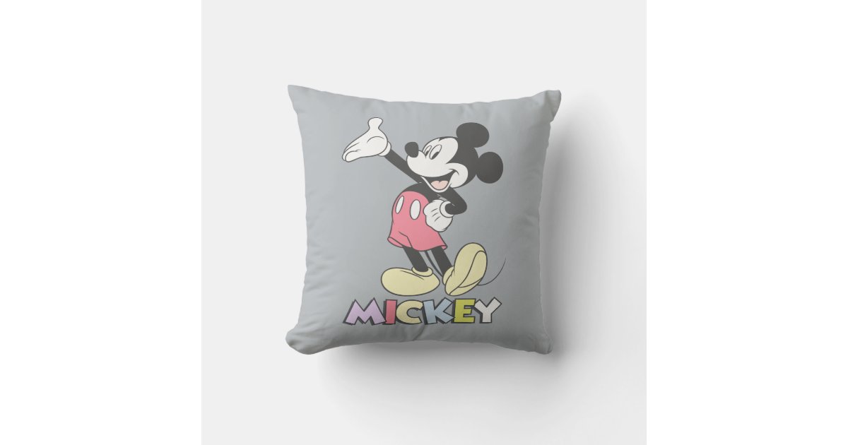 Classic Mickey, Distressed Throw Pillow, Zazzle