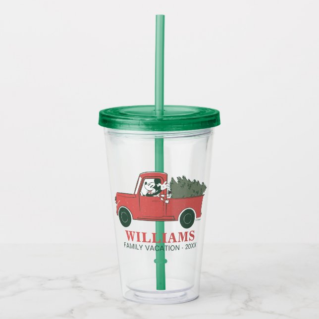 Classic Mickey & Truck | Christmas Family Vacation Acrylic Tumbler (Front)