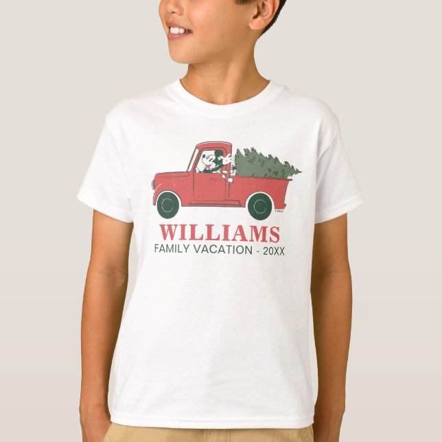 Classic Mickey & Truck | Christmas Family Vacation T-Shirt (Front)