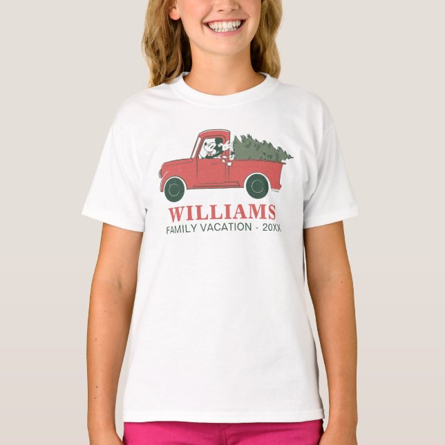 Classic Mickey & Truck | Christmas Family Vacation T-Shirt (Front)