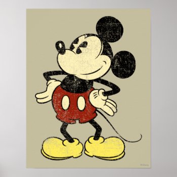 Classic Mickey | Vintage Hands On Hips Poster by MickeyAndFriends at Zazzle