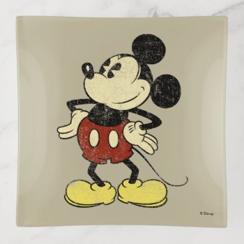 Classic Mickey | Vintage Hands On Hips Trinket Tray by MickeyAndFriends at Zazzle