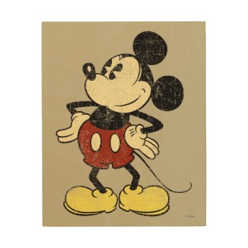 Classic Mickey | Vintage Hands On Hips Wood Wall Decor by MickeyAndFriends at Zazzle