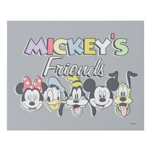 Classic Mickey's Friends Faux Canvas Print (Front)