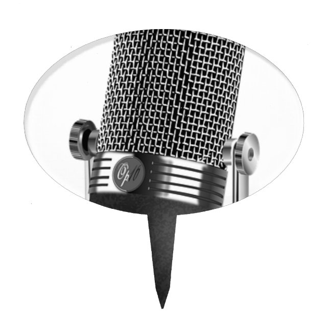 Classic Microphone Cake Topper (Front)