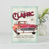 Classic Mid Century Car | Vintage 60th Birthday Invitation (Standing Front)
