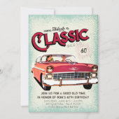 Classic Mid Century Car | Vintage 60th Birthday Invitation (Front)