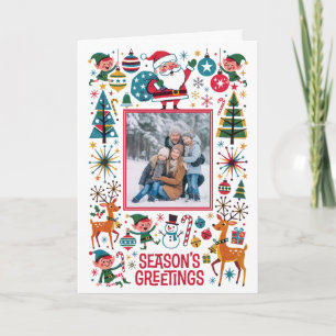 Classic Mid-Century Christmas Photo Holiday Card