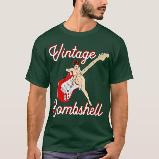 Classic Mid Century PinUp Girl and Electric Guitar T-Shirt