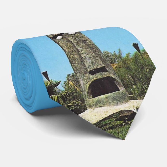 Classic Mid-Century Tiki Gardens Florida necktie (Rolled)