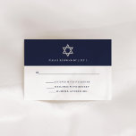 Classic Midnight Blue and White | Bar Mitzvah RSVP Card<br><div class="desc">These simple and modern Bar Mitzvah or Bat Mitzvah rsvp response cards feature a dark blue border,  with elegant matching text and a silver Star of David.</div>