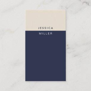 Classic Midnight Blue & Beige SocialMedia Vertical Business Card