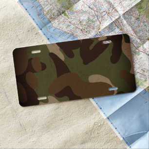 Classic Military Camo Pattern License Plate