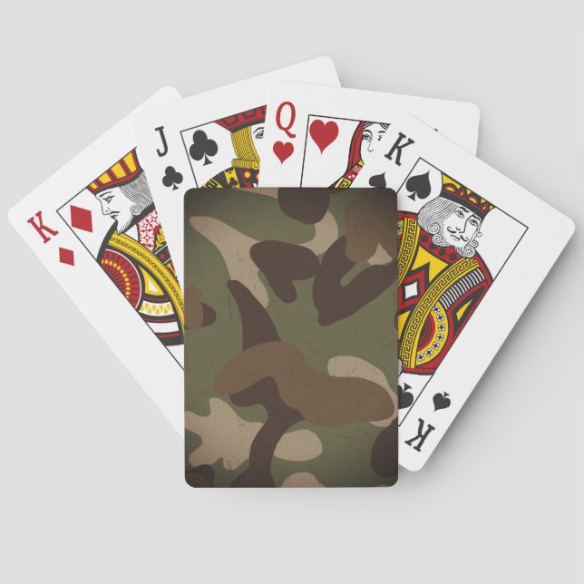 Classic Military Camo Pattern Poker Cards (Back)