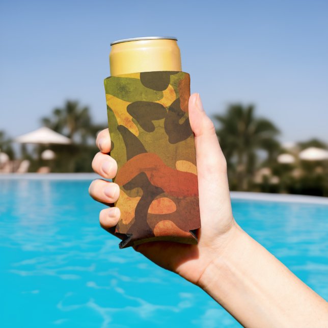 Classic Military Camo Pattern Seltzer Can Cooler (In Situ Pool)