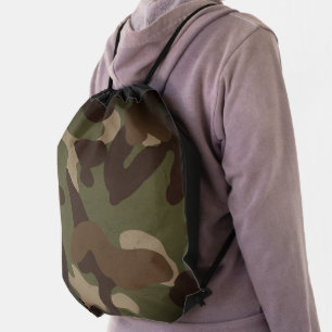 Classic Military Camouflage Pattern Drawstring Bag