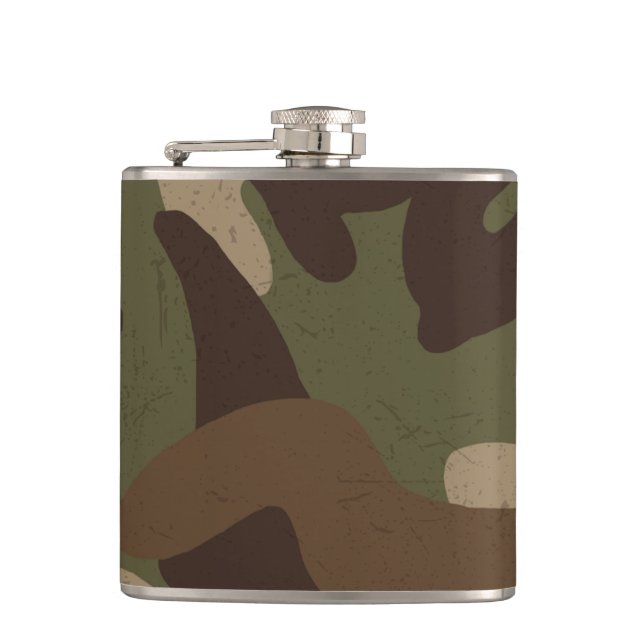 Classic Military Camouflage Pattern Flask (Front)
