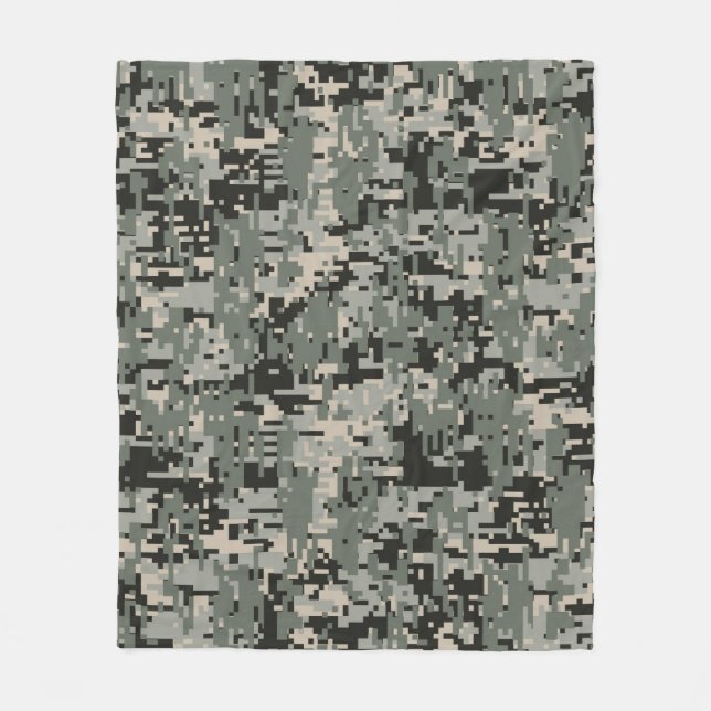Classic Military Digital Camo Pattern Fleece Blanket (Front)