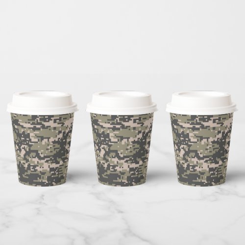 Classic Military Digital Camo Pattern Paper Cups