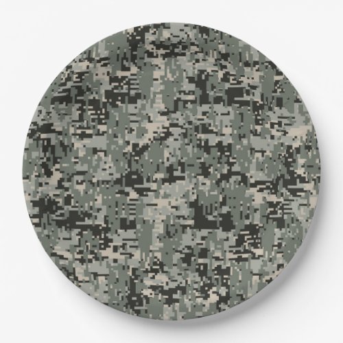 Classic Military Digital Camo Pattern Paper Plates