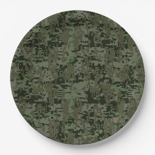 Classic Military Digital Camo Pattern Paper Plates