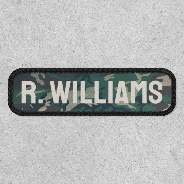 Classic Military Style Camouflage Custom Name Patch (Front)