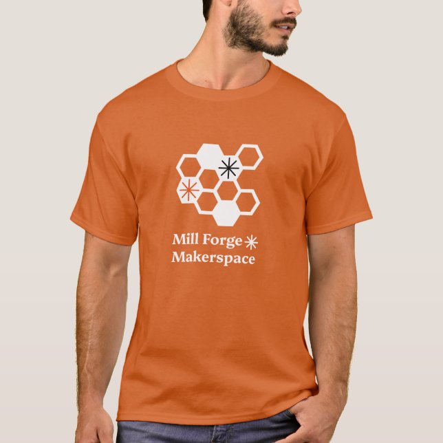 Classic Mill Forge Makerspace Orange T-Shirt (Front)